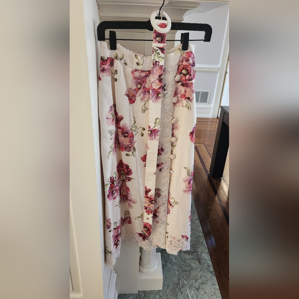 Floral Button-Down Skirt